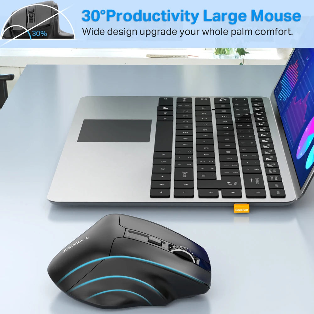E-YOOSO X-31 USB 2.4G souris de jeu sans fil grande pour grandes mains PAW3212 4800 DPI 5 boutons pour souris gamer ordinateur portable PC