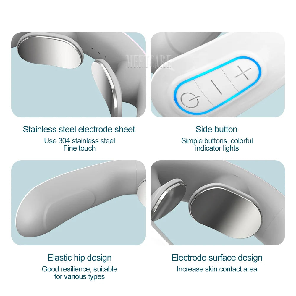 Masseur intelligent électrique TENS EMS pour le dos et le cou, 4 modes, pour la relaxation musculaire et la santé, outil de massage des épaules et cervicales