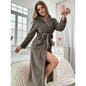 Robe Kimono Flanelle Polaire à Capuche Femme — Chemise de Nuit Chaude & Douce