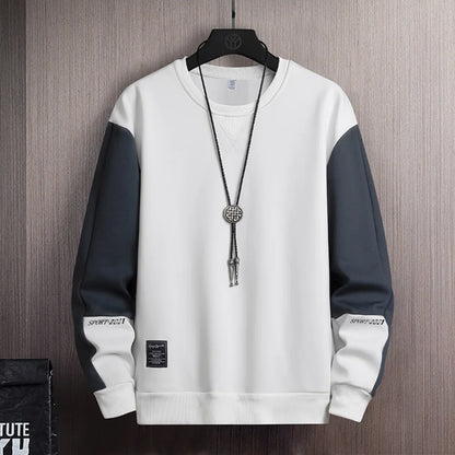 Sweat-shirt Homme Col Rond — Coupe Ample | Motif Patchwork | Style Décontracté | 4 Saisons | 3 Coloris | M–5XL