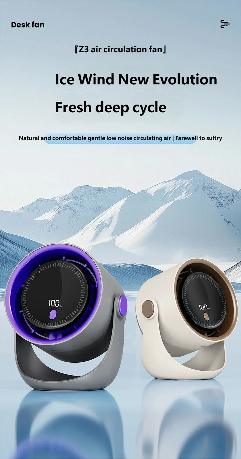 Ventilateur Mural Sans Perçage USB — Silencieux, Rechargeable & Circulation d'Air 360°