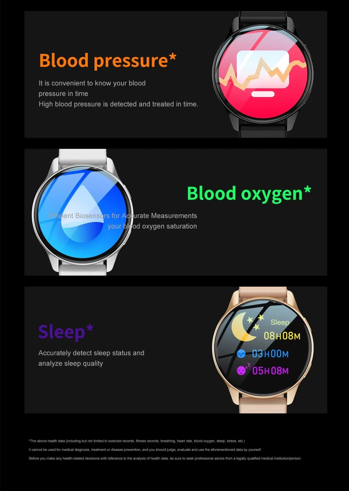 Smartwatch LIGE 0392 — Bluetooth 5.0, Appels, IP68, Charge Magnétique, Cadran Personnalisable