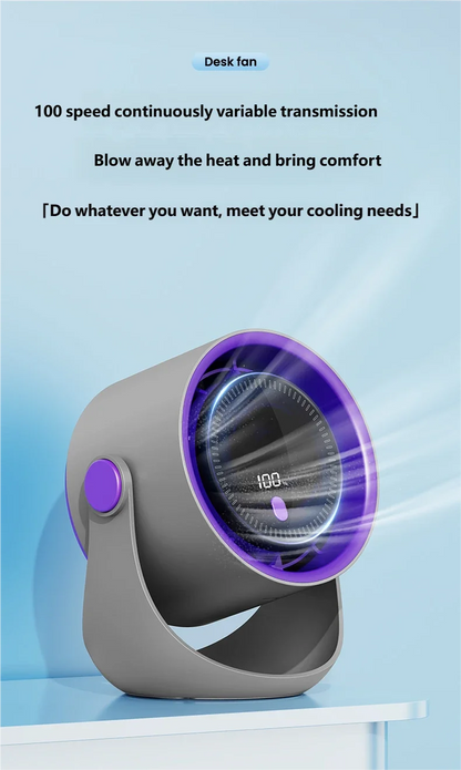 Ventilateur Mural Sans Perçage USB — Silencieux, Rechargeable & Circulation d'Air 360°