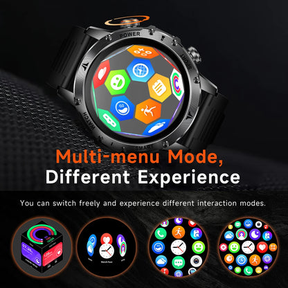 Militaire 1000mAh grande batterie montre intelligente numérique Bluetooth appel sport Smartwatch électronique montres pour homme Android 2026 nouveau