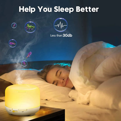 Diffuseur Arômes Design Bois 500ml — Télécommande, USB 5V & 4 Finitions Premium