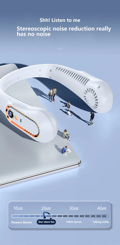 Ventilateur de Cou Sans Pales 7000mAh — Affichage LED, Minuterie 2-8h & Rechargeable USB