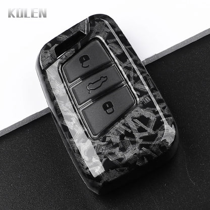 Housse de clé de voiture en Fiber de carbone ABS, pour Volkswagen VW Magotan Passat B8 Golf pour Skoda Superb A7, coque de haute qualité