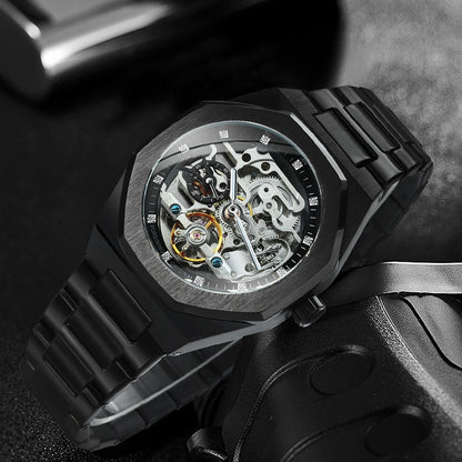 Montre Mécanique Automatique Homme FORSINING FS100 — Squelette Lumineux, Acier Inoxydable, Verre Hardlex, 6 Coloris | TechNova X