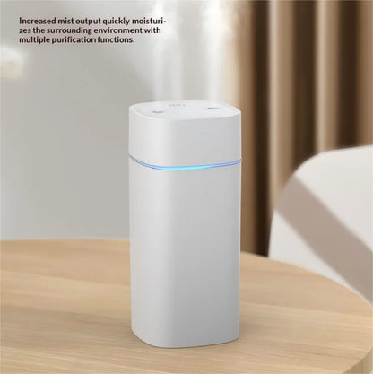 Mini Humidificateur Double Pulvérisation USB — Aromathérapie, Silencieux & Ultra-Compact