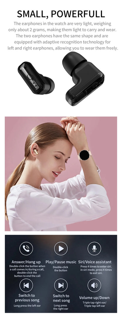 Montre Connectée 2-en-1 avec Écouteurs TWS Intégrés — Écran 1,39", IP67, BT 5.0, Suivi Santé Complet, 3 Coloris | TechNova X