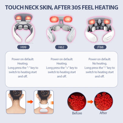 Masseur intelligent électrique TENS EMS pour le dos et le cou, 4 modes, pour la relaxation musculaire et la santé, outil de massage des épaules et cervicales