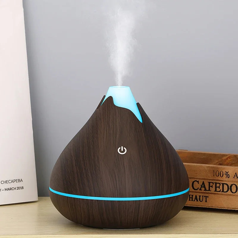 Humidificateur Diffuseur Arômes Design Bois — Ultrasonique, LED 7 Couleurs & USB 5V (200ml/350ml)