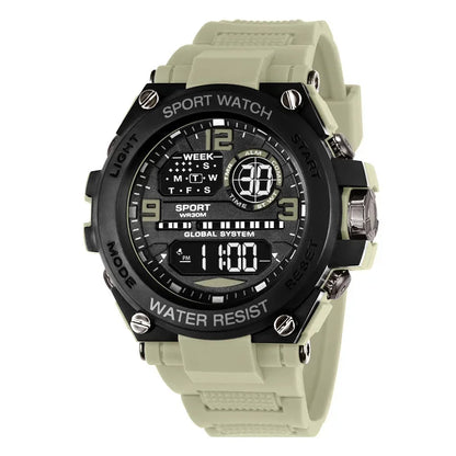 Montre Sport Digitale YIKAZE A69270 — Grand Cadran 56mm, LED, Chronomètre, Alarme, 3 ATM