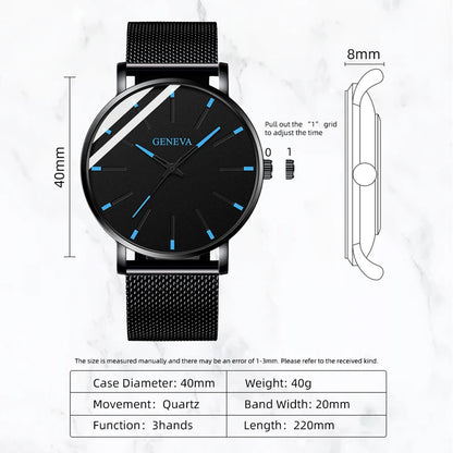 Montre Quartz Minimaliste Homme DIJANES KL959 — Ultra-Fine 8 mm, Bracelet Maille ou Cuir, Verre Hardlex, 9 Coloris | TechNova X