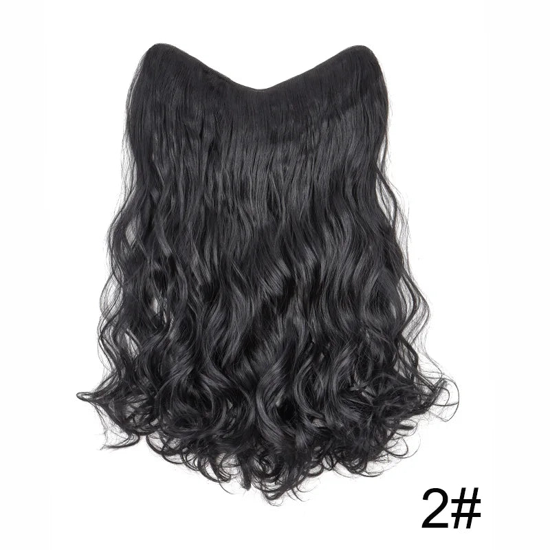 Extension Capillaire Synthétique Bouclée Forme V — 20 Pouces, 4 Clips, Fibre Haute Température, 7 Teintes | TechNova X