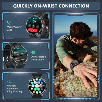 Smartwatch GPS GUHUAVMI T-Rex3 Pro 2026 — AMOLED 1,7", Batterie 1100mAh, 10 ATM, 100+ Modes Sport