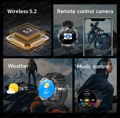 Montre Connectée Sport Militaire AK87 — AMOLED 1,7", GPS, NFC, Étanche IP68, Batterie 1000 mAh, 100 Jours | TechNova X