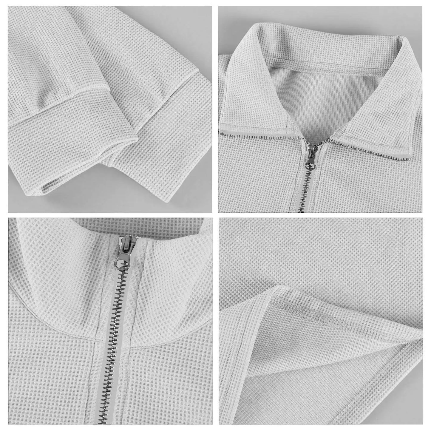 Sweat Col Polo Homme — Manches Longues, Fermeture Éclair, Coupe Ample | Automne-Hiver