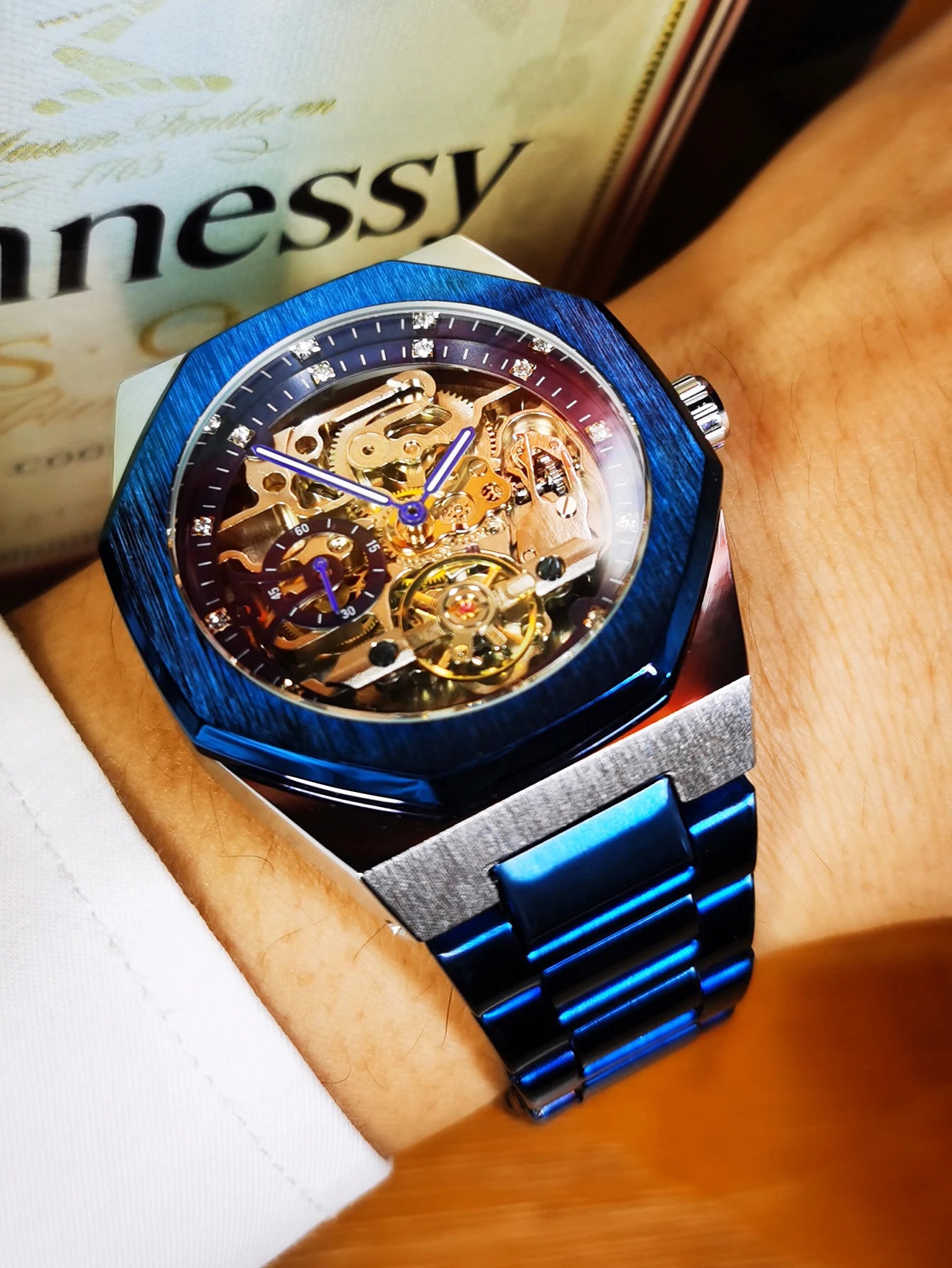 Montre Mécanique Automatique Homme FORSINING FS100 — Squelette Lumineux, Acier Inoxydable, Verre Hardlex, 6 Coloris | TechNova X