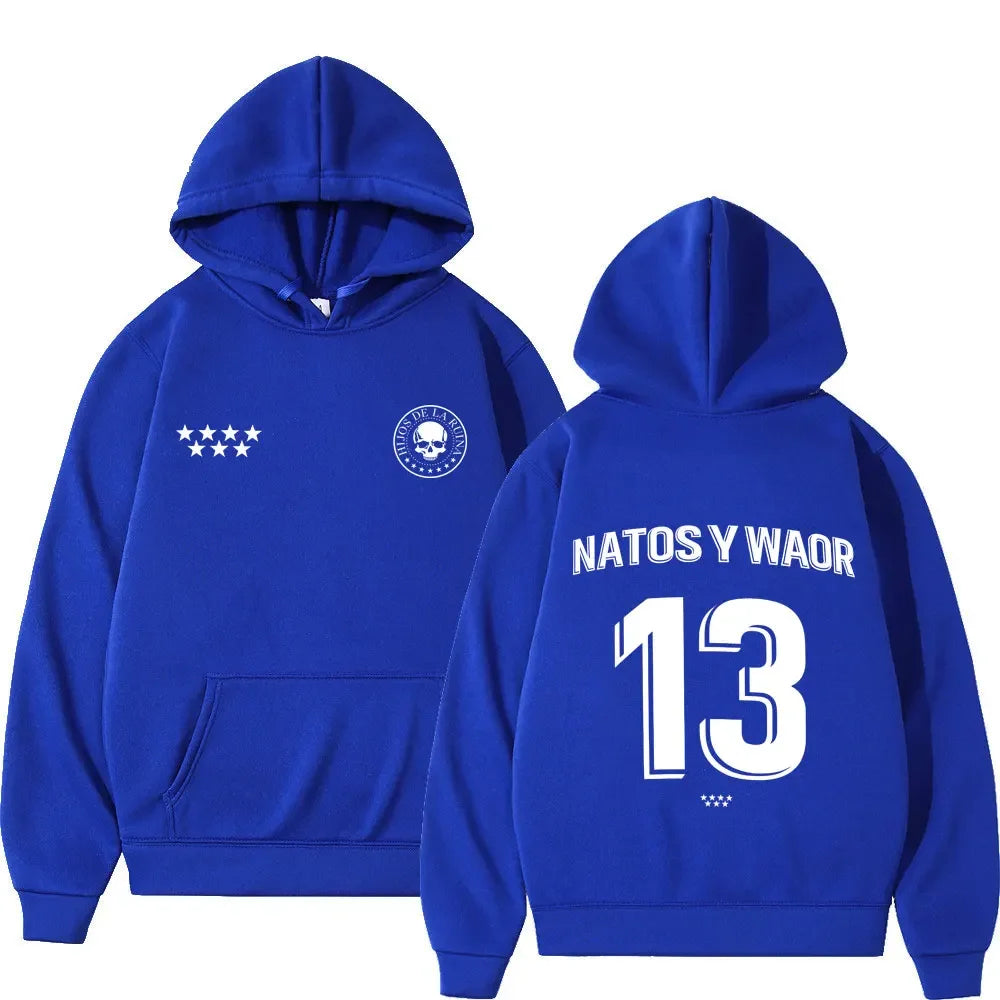 Rappeur NATOS WAOR 13 sweats hommes femmes mode Hip-hop pull automne hiver ample décontracté gothique Punk survêtement Streetwear
