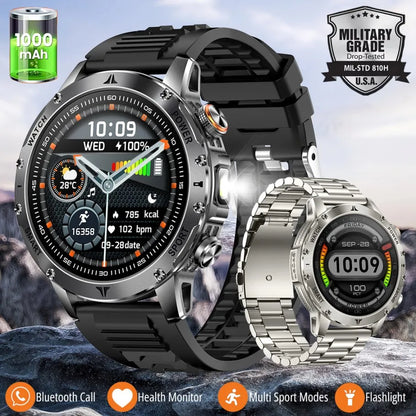 Militaire 1000mAh grande batterie montre intelligente numérique Bluetooth appel sport Smartwatch électronique montres pour homme Android 2026 nouveau