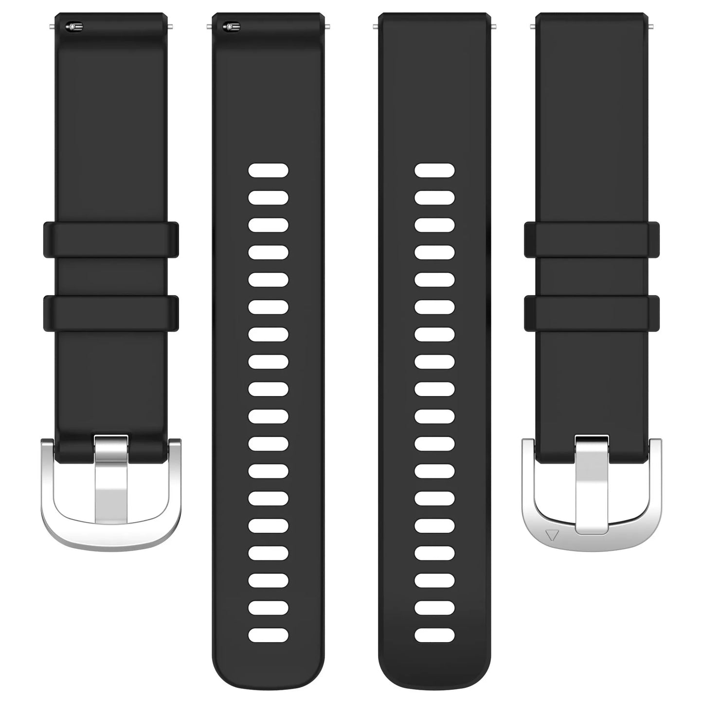 Bracelet Silicone Universel 18mm 20mm 22mm — Samsung Galaxy Watch, Huawei GT, Amazfit, Xiaomi