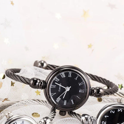Montre Bracelet Jonc Femme Quartz YIKAZE — Acier Inoxydable, Style Rétro Luxe, 14 Coloris