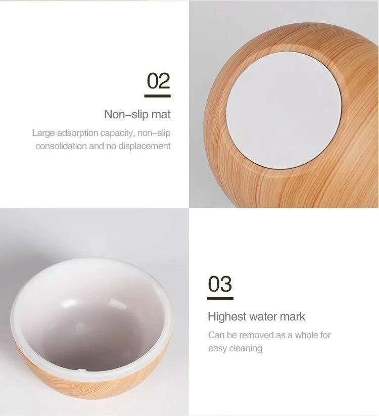 Humidificateur Design Bois USB 130ml — Diffuseur Arôme Ultrasonique, 200ml/h & Arrêt Auto