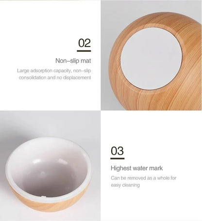 Humidificateur Design Bois USB 130ml — Diffuseur Arôme Ultrasonique, 200ml/h & Arrêt Auto