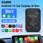 XUDA Android14 sans fil CarPlay/Android Auto 3in1 nouveau CarPlay Ai Box 4 cœurs 4GB RAM + 64GB ROM Plug and Play Transmission Stable
