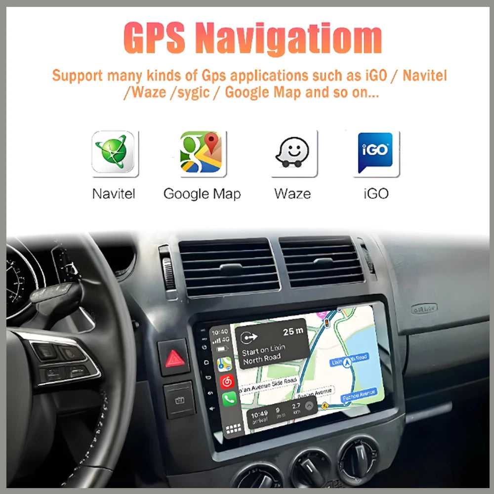 Autoradio Android 16 pour Volkswagen VW Polo MK4 6Q 9N 9N3 2004-2009 Lecteur multimédia Stéréo auto WiFi Navigation autoradio 4G
