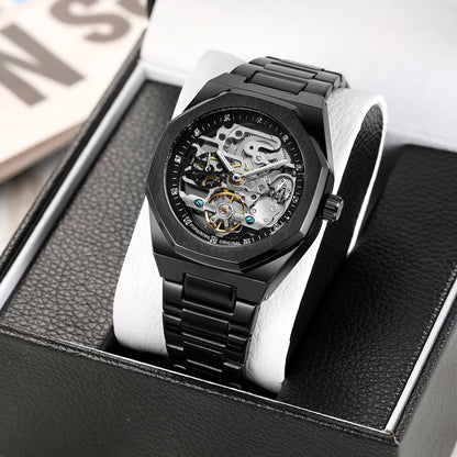 Montre Mécanique Automatique Homme FORSINING FS100 — Squelette Lumineux, Acier Inoxydable, Verre Hardlex, 6 Coloris | TechNova X