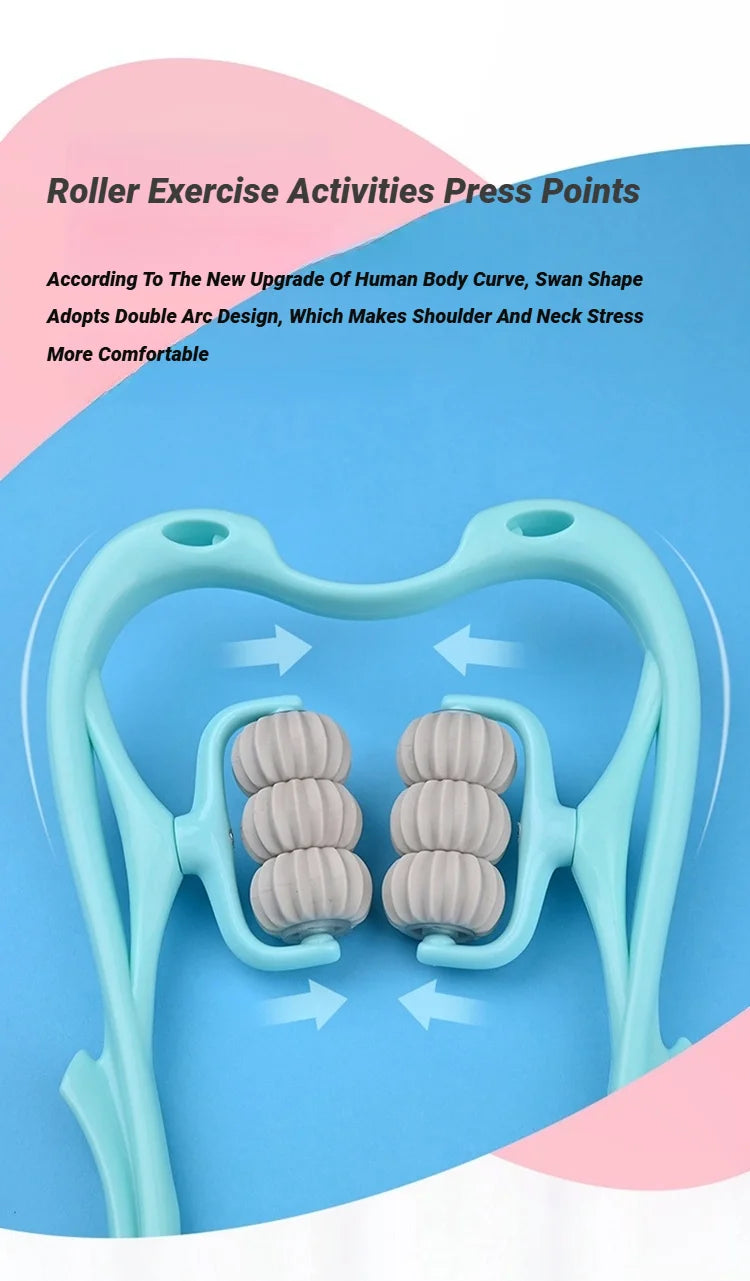 Manual massager for the spine, neck, shoulders, and back, handheld kneading massage device for at-home relaxation
