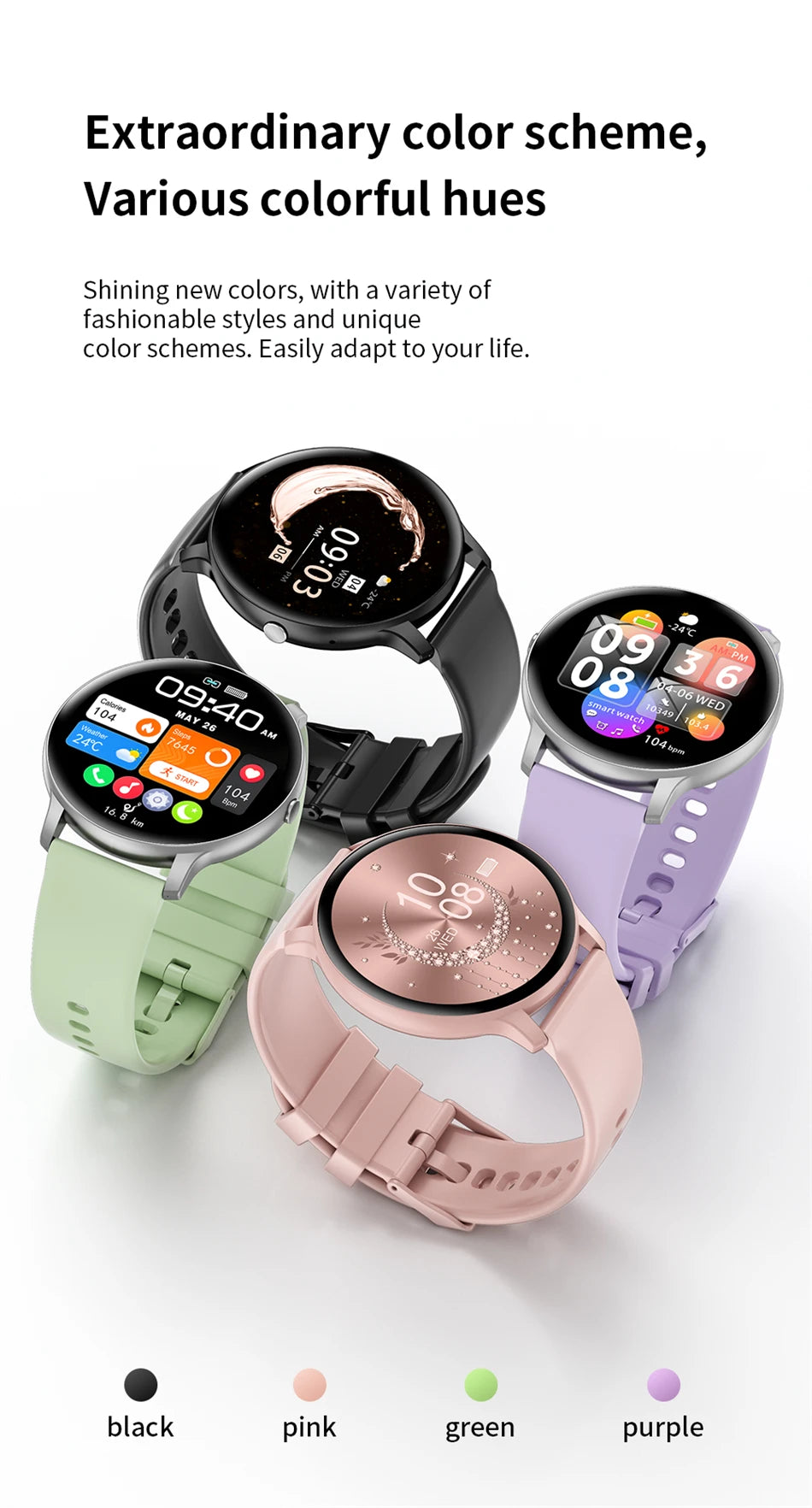 Smartwatch LIGE 2025 — Bluetooth 5.3, Écran 1,39", Santé 24h, IP68