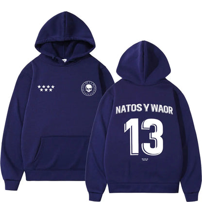 Rappeur NATOS WAOR 13 sweats hommes femmes mode Hip-hop pull automne hiver ample décontracté gothique Punk survêtement Streetwear