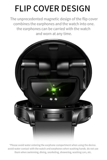 Montre Connectée 2-en-1 avec Écouteurs TWS Intégrés — Écran 1,39", IP67, BT 5.0, Suivi Santé Complet, 3 Coloris | TechNova X