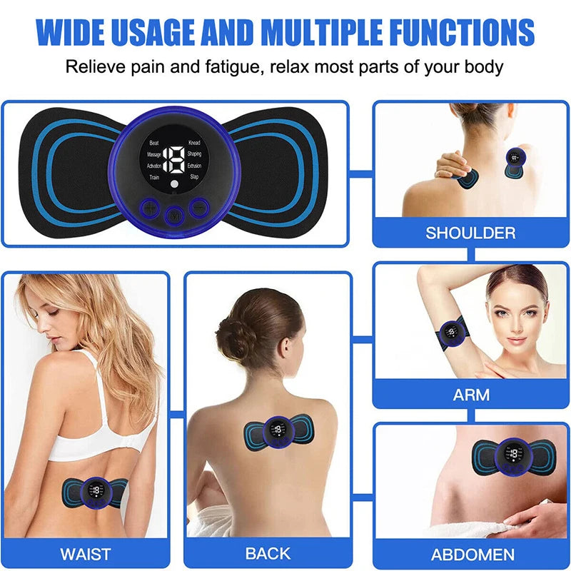EMS Electric Neck Massager, Muscle Stimulation Instrument, back, neck and calf patches, joint pain, low-frequency massager