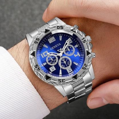 Lot 2 Montres Quartz Homme Business — Grand Cadran 45 mm, Boîtier Alliage, Chiffres Arabes, 4 Styles | TechNova X