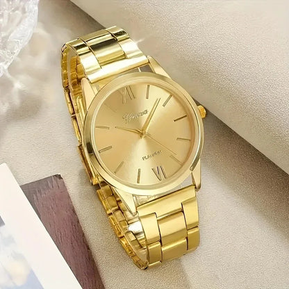 Lot de 6 Montres Femme Quartz — Bracelet Acier Doré, Cadran Minimaliste, Style Fashion Casual