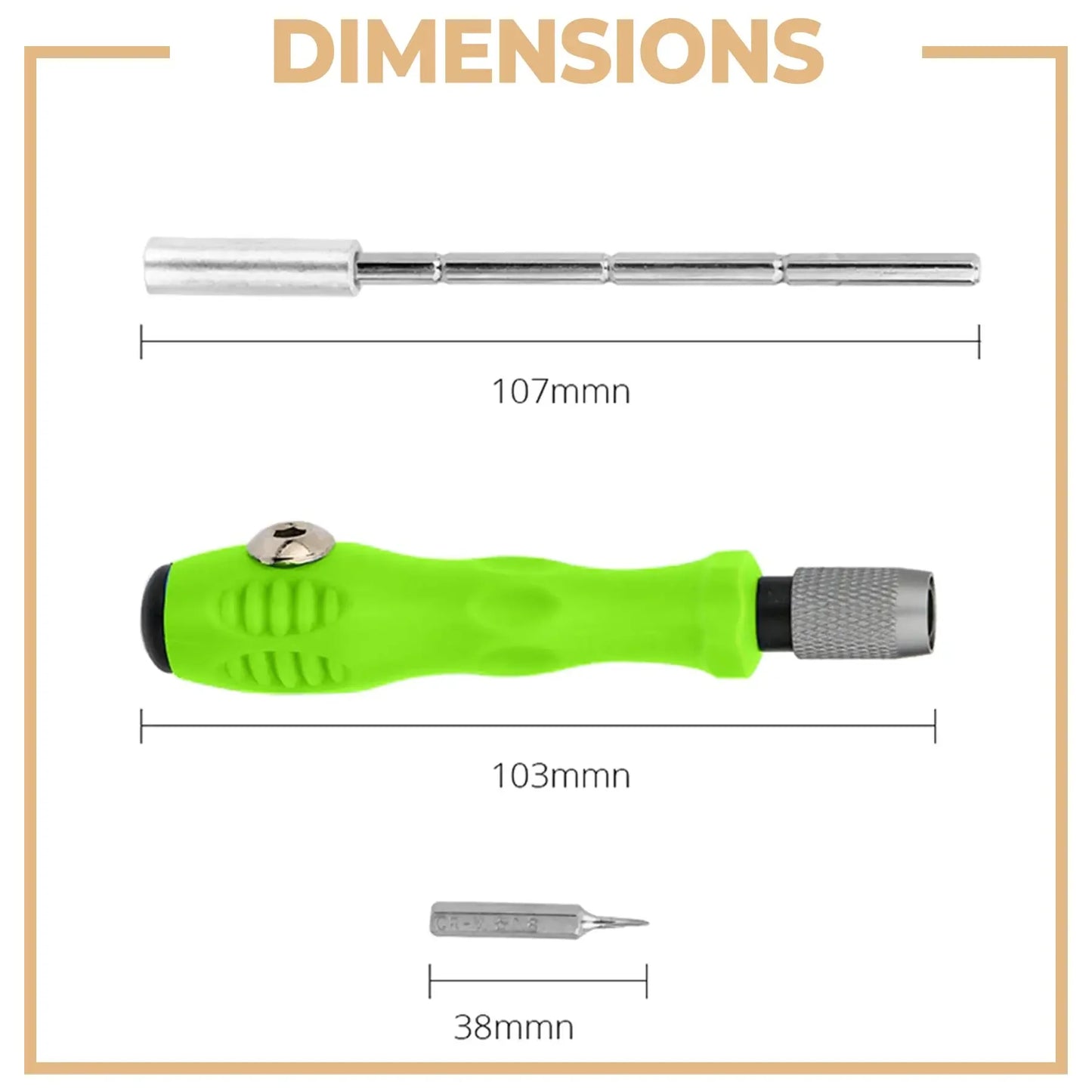 Kit Tournevis Précision 32-en-1 Galacok — 30 Embouts Magnétiques, Acier Chrome-Vanadium, Étui Compact