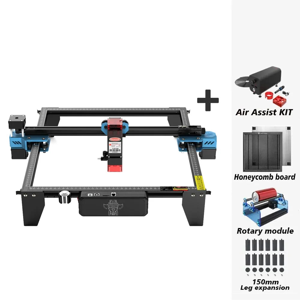 Graveur Laser deux arbres TTS 10 Pro, avec contrôle hors ligne Wifi, Machine de gravure Laser 10W pour la sculpture sur verre, métal et cuir