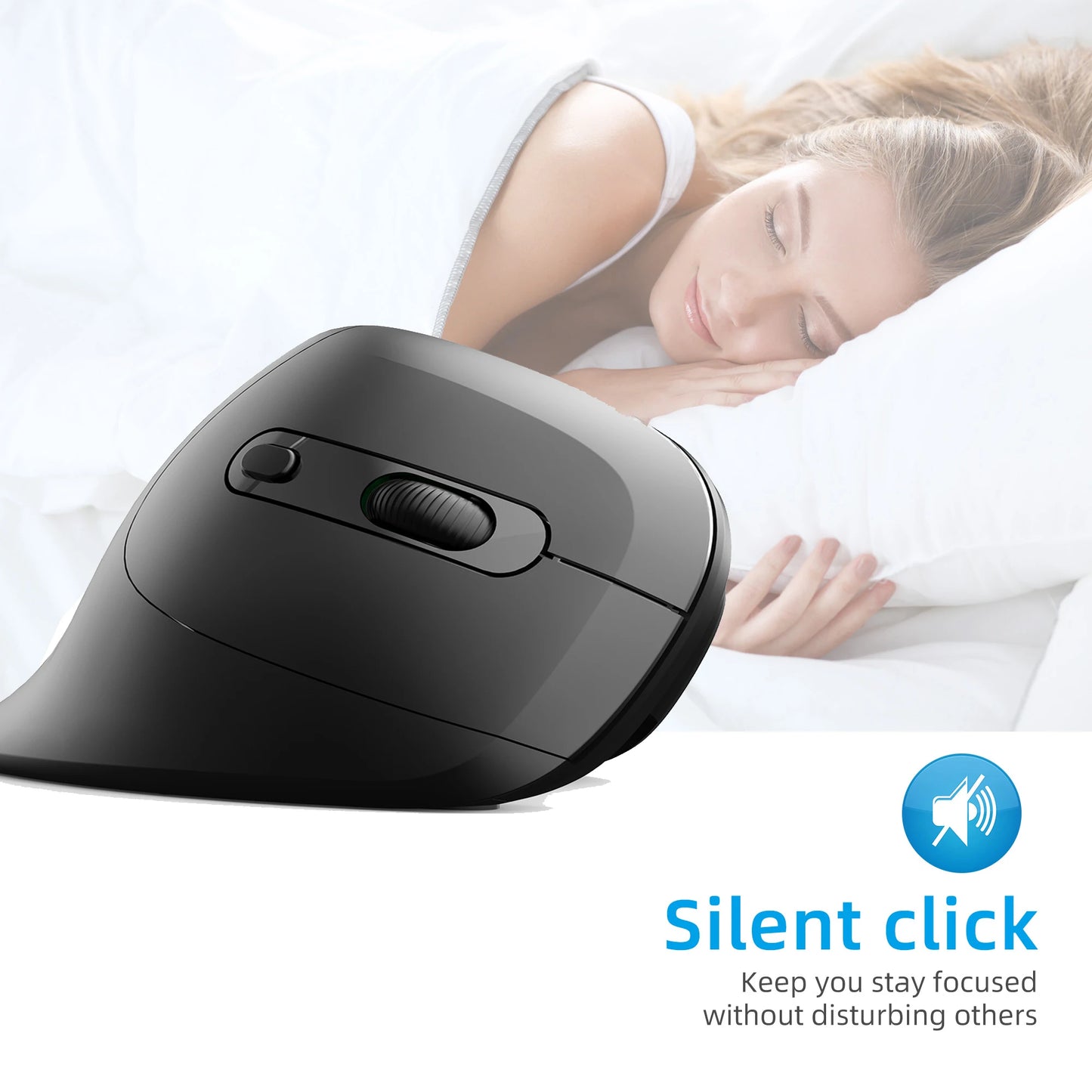 Souris Verticale Sans Fil T27 — Ergonomique, Silencieuse, 3200 DPI | TechNova X