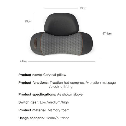 Electric Neck Massager Pillow Cervical Stretcher Heating Vibration Massage Back Orthopedic Traction Sleeping Pillows Support