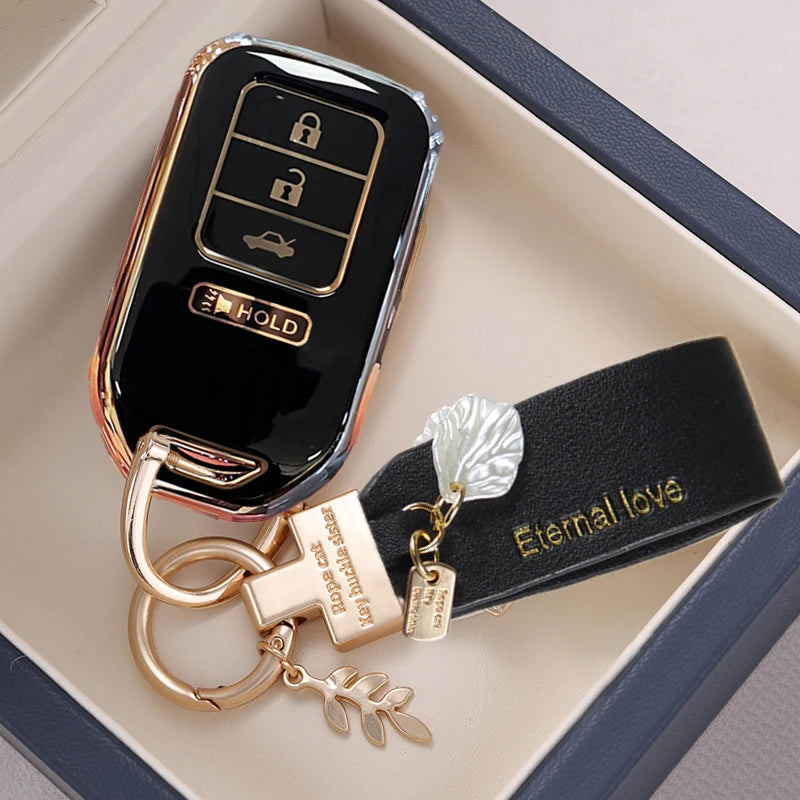 4 boutons mode TPU voiture télécommande porte-clés housse pour Honda Accord EX EXL Civic Crv Hrv pilote Ridgeline 2016 -2018 Pocketor