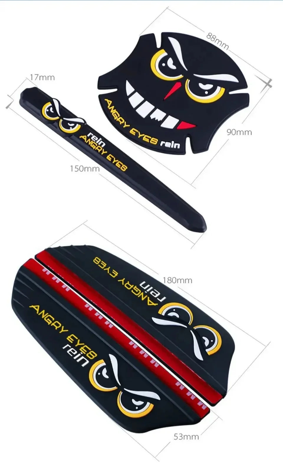 Autocollants de bol de porte de voiture, rétroviseur, sourcils de pluie, poignée de porte de voiture, autocollant réfléchissant, bande de protection universelle anti-rayures