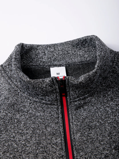 Pull à col roulé avec fermeture éclair pour homme, sweat-shirt d'extérieur, pull à demi-fermeture éclair, vêtements solides, PVD, printemps, automne