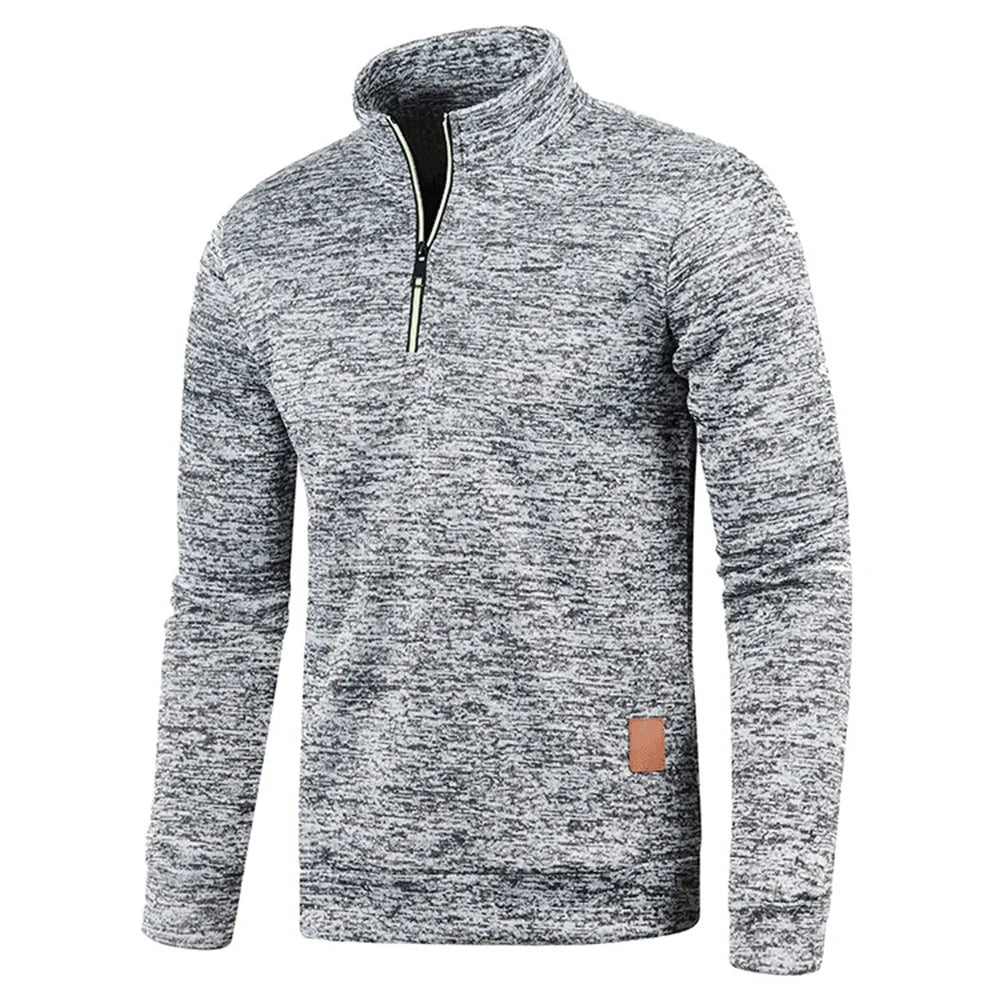 Pull Col Roulé Homme — Demi-Fermeture Éclair | Polyester Tricoté | Couleur Unie | Printemps Automne | 6 Coloris | M à 4XL