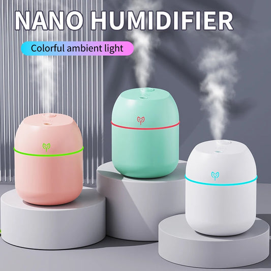 Mini Humidificateur USB 220ml — Aromathérapie, Silencieux, Arrêt Auto & 3 Coloris