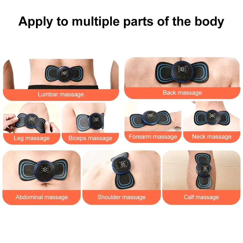 EMS Neck Massager, Mini Cervical Back Muscle Pain Relief Patch, Stimulator Mat, Portable Leg Body Healthcare Tool