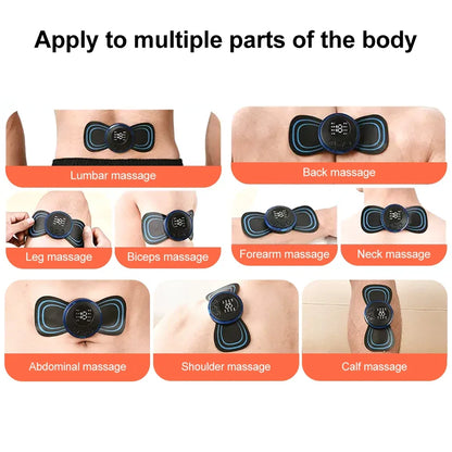EMS Neck Massager, Mini Cervical Back Muscle Pain Relief Patch, Stimulator Mat, Portable Leg Body Healthcare Tool